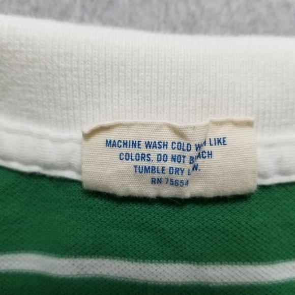 Abercrombie & Fitch Shirt Youth Large Green Striped Short Sleeve Polo Neck Girls - Picture 7 of 10